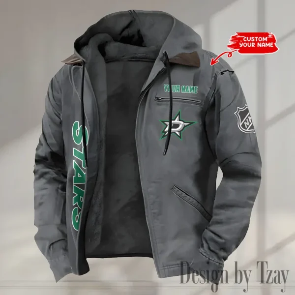 Dallas Stars Men's Casual Padded Jacket Hooded Trending 2025 SPTPJH105