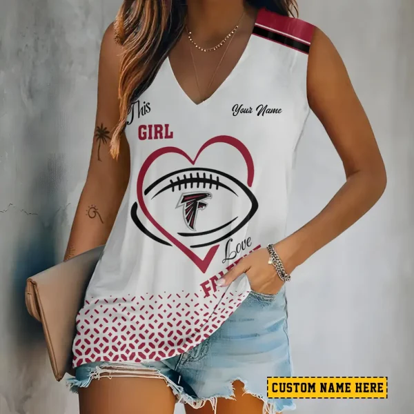 Atlanta Falcons Summer Casual Women's Tank Vest Sleeveless SPTVNECKWVTS485