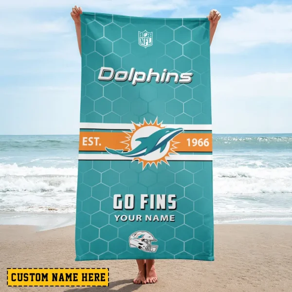 Miami Dolphins NFL Beach Towels New 2025 AZBTOWEL568 - Image 2