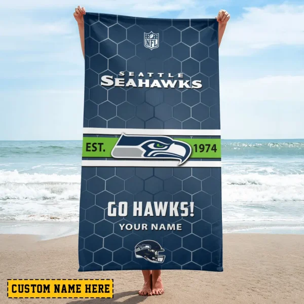 Seattle Seahawks NFL Beach Towels New 2025 AZBTOWEL577 - Image 2