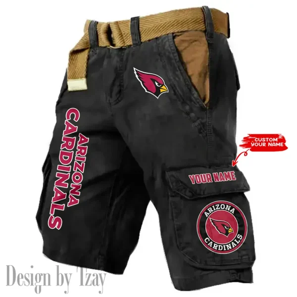 Arizona Cardinals Pocket Print Cargo Shorts (Belt Not Included) trending 2025 S9MCS399