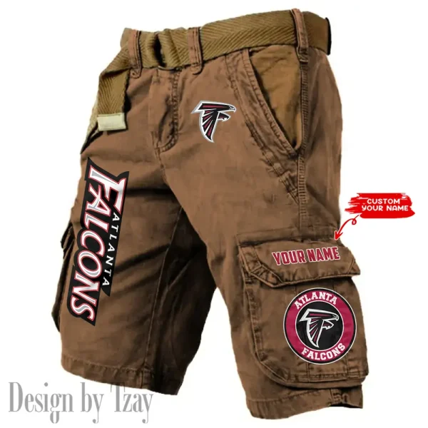 Atlanta Falcons Pocket Print Cargo Shorts (Belt Not Included) trending 2025 S9MCS400