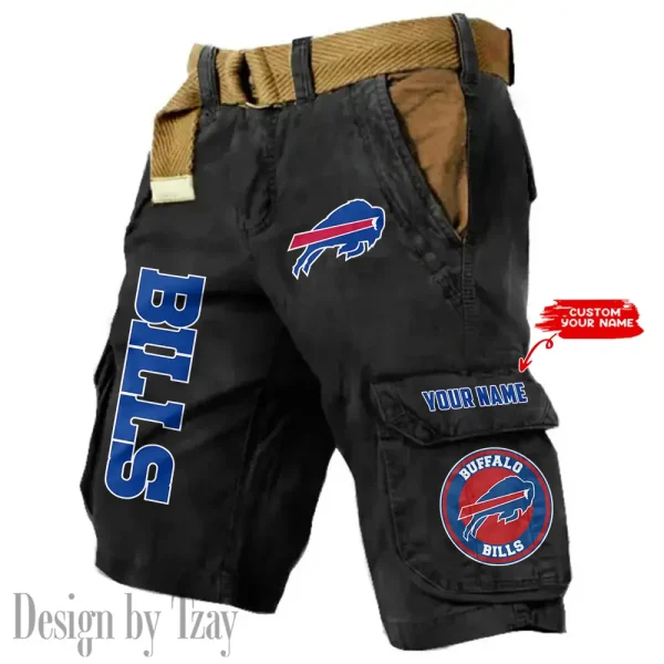 Buffalo Bills Pocket Print Cargo Shorts (Belt Not Included) trending 2025 S9MCS402 - Image 3