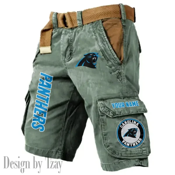 Carolina Panthers Pocket Print Cargo Shorts (Belt Not Included) trending 2025 S9MCS403 - Image 5