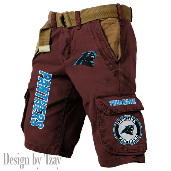 Carolina Panthers Pocket Print Cargo Shorts (Belt Not Included) trending 2025 S9MCS403 - Image 6