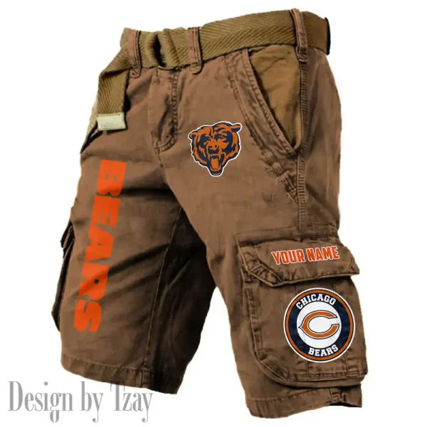 Chicago Bears Pocket Print Cargo Shorts (Belt Not Included) trending 2025 S9MCS404 - Image 5