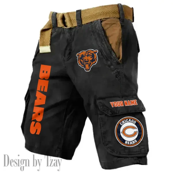 Chicago Bears Pocket Print Cargo Shorts (Belt Not Included) trending 2025 S9MCS404 - Image 6