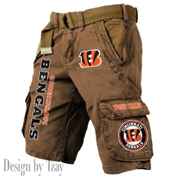 Cincinnati Bengals Pocket Print Cargo Shorts (Belt Not Included) trending 2025 S9MCS405 - Image 3