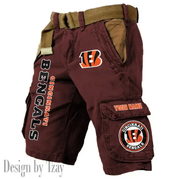Cincinnati Bengals Pocket Print Cargo Shorts (Belt Not Included) trending 2025 S9MCS405 - Image 5