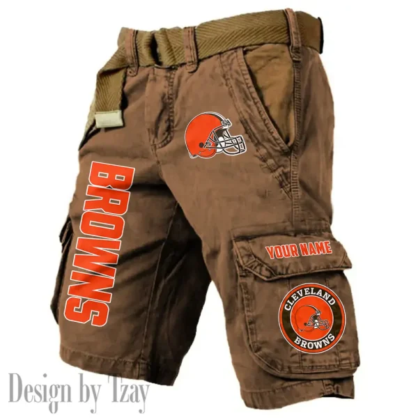 Cleveland Browns Pocket Print Cargo Shorts (Belt Not Included) trending 2025 S9MCS406 - Image 6