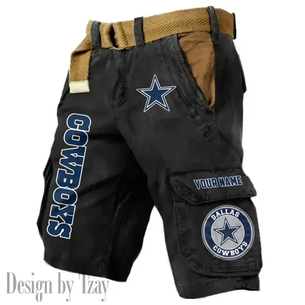 Dallas Cowboys Pocket Print Cargo Shorts (Belt Not Included) trending 2025 S9MCS407 - Image 2