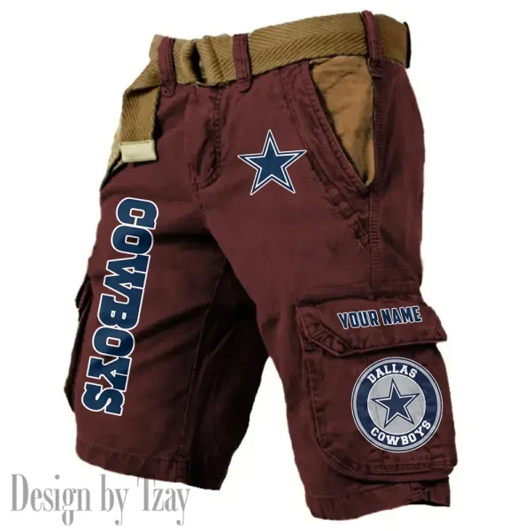 Dallas Cowboys Pocket Print Cargo Shorts (Belt Not Included) trending 2025 S9MCS407 - Image 5