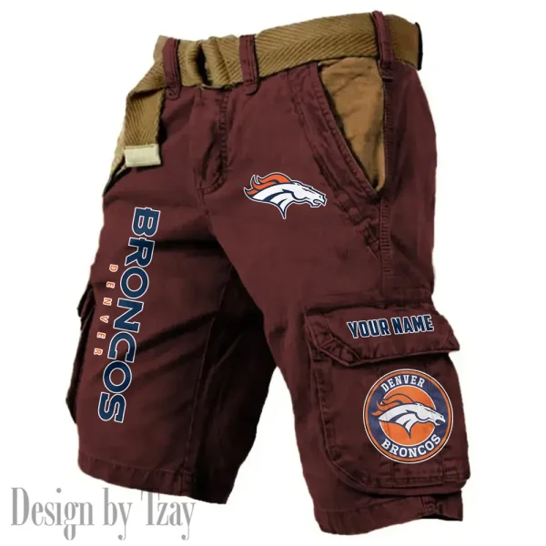 Denver Broncos Pocket Print Cargo Shorts (Belt Not Included) trending 2025 S9MCS408 - Image 5