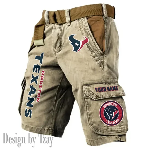 Houston Texans Pocket Print Cargo Shorts (Belt Not Included) trending 2025 S9MCS411