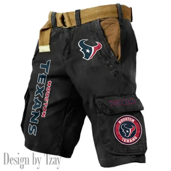 Houston Texans Pocket Print Cargo Shorts (Belt Not Included) trending 2025 S9MCS411 - Image 4