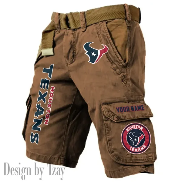 Houston Texans Pocket Print Cargo Shorts (Belt Not Included) trending 2025 S9MCS411 - Image 5