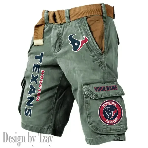 Houston Texans Pocket Print Cargo Shorts (Belt Not Included) trending 2025 S9MCS411 - Image 6