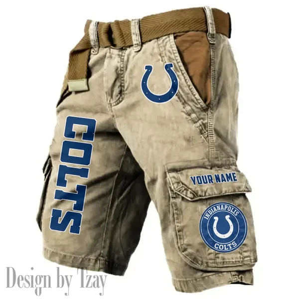 Indianapolis Colts Pocket Print Cargo Shorts (Belt Not Included) trending 2025 S9MCS412 - Image 2
