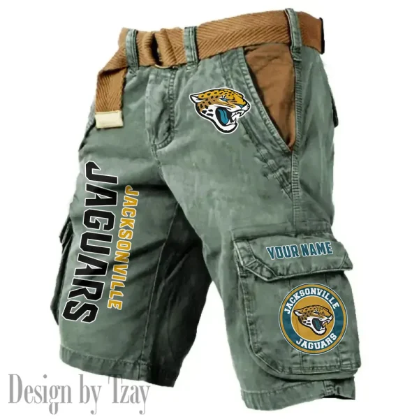 Jacksonville Jaguars Pocket Print Cargo Shorts (Belt Not Included) trending 2025 S9MCS413 - Image 3