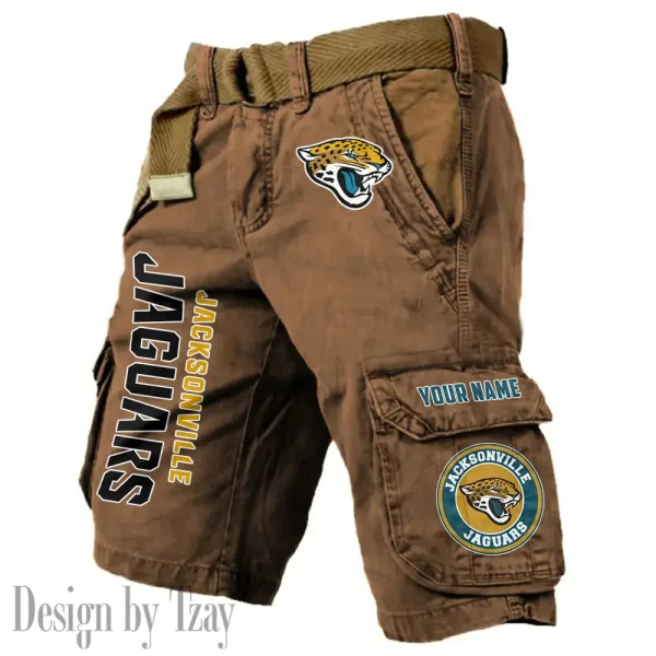 Jacksonville Jaguars Pocket Print Cargo Shorts (Belt Not Included) trending 2025 S9MCS413 - Image 4