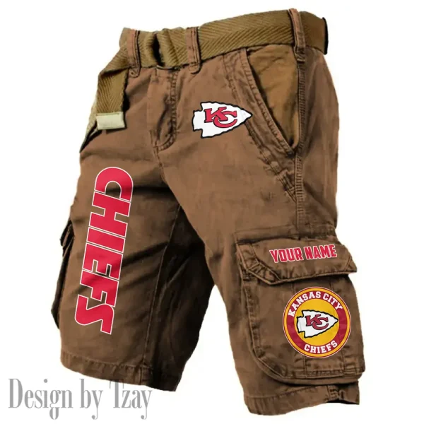 Kansas City Chiefs Pocket Print Cargo Shorts (Belt Not Included) trending 2025 S9MCS414 - Image 2
