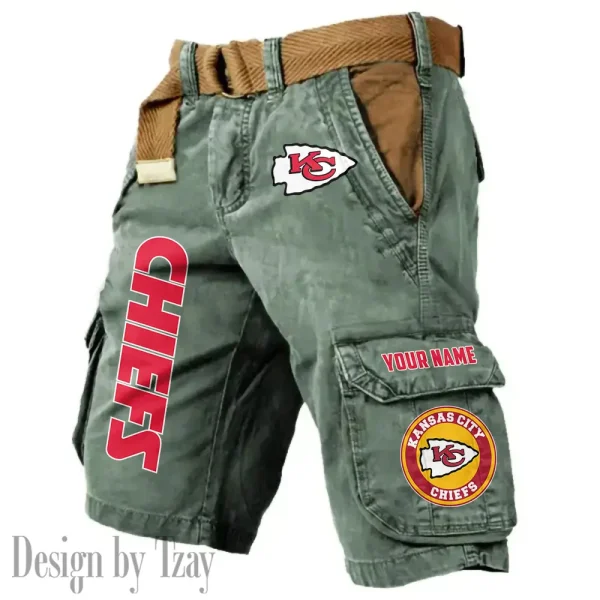 Kansas City Chiefs Pocket Print Cargo Shorts (Belt Not Included) trending 2025 S9MCS414 - Image 3
