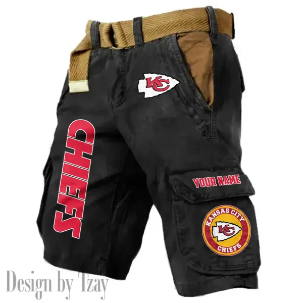 Kansas City Chiefs Pocket Print Cargo Shorts (Belt Not Included) trending 2025 S9MCS414 - Image 4