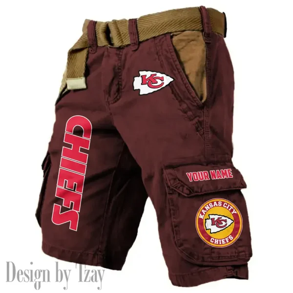 Kansas City Chiefs Pocket Print Cargo Shorts (Belt Not Included) trending 2025 S9MCS414 - Image 5