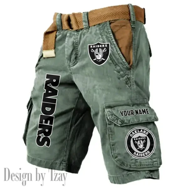 Las Vegas Raiders Pocket Print Cargo Shorts (Belt Not Included) trending 2025 S9MCS415 - Image 5