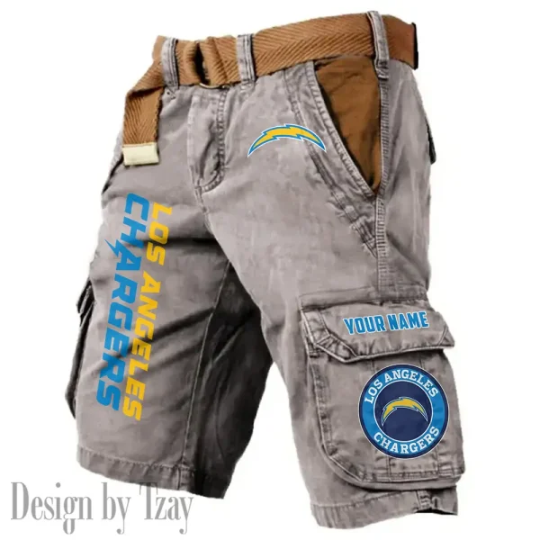 Los Angeles Chargers Pocket Print Cargo Shorts (Belt Not Included) trending 2025 S9MCS416 - Image 2