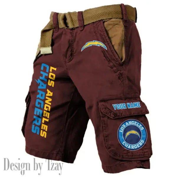 Los Angeles Chargers Pocket Print Cargo Shorts (Belt Not Included) trending 2025 S9MCS416 - Image 4