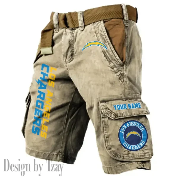 Los Angeles Chargers Pocket Print Cargo Shorts (Belt Not Included) trending 2025 S9MCS416 - Image 5