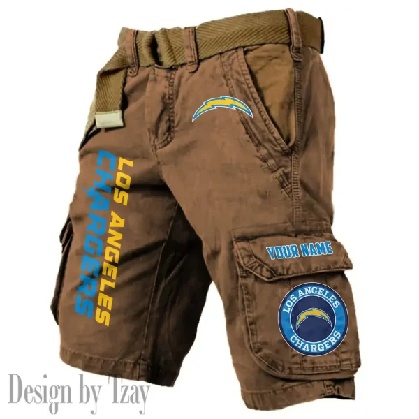 Los Angeles Chargers Pocket Print Cargo Shorts (Belt Not Included) trending 2025 S9MCS416 - Image 6