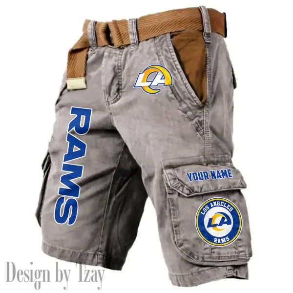 Los Angeles Rams Pocket Print Cargo Shorts (Belt Not Included) trending 2025 S9MCS417 - Image 3