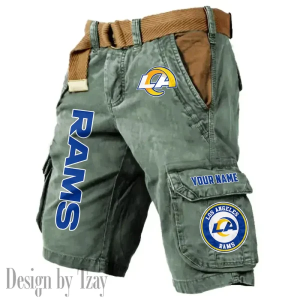 Los Angeles Rams Pocket Print Cargo Shorts (Belt Not Included) trending 2025 S9MCS417 - Image 4