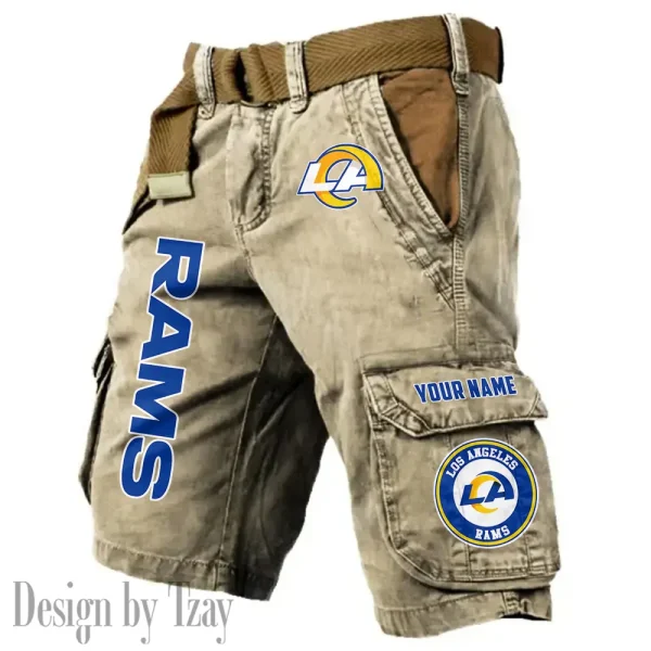 Los Angeles Rams Pocket Print Cargo Shorts (Belt Not Included) trending 2025 S9MCS417 - Image 5