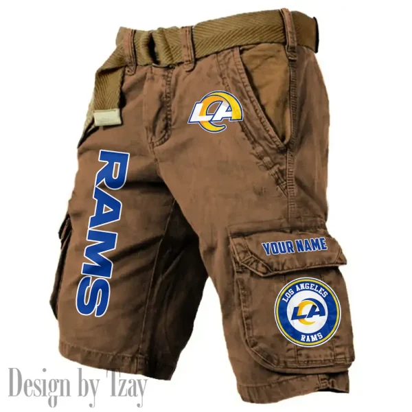 Los Angeles Rams Pocket Print Cargo Shorts (Belt Not Included) trending 2025 S9MCS417 - Image 6