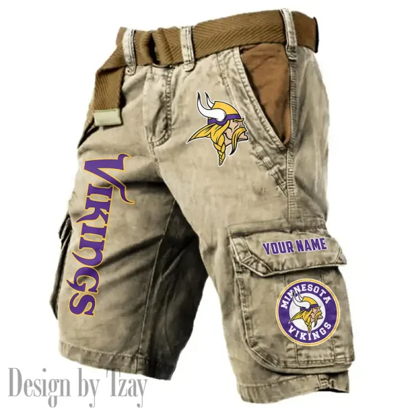 Minnesota Vikings Pocket Print Cargo Shorts (Belt Not Included) trending 2025 S9MCS419 - Image 5