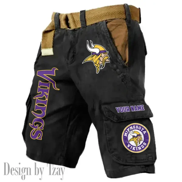 Minnesota Vikings Pocket Print Cargo Shorts (Belt Not Included) trending 2025 S9MCS419 - Image 6