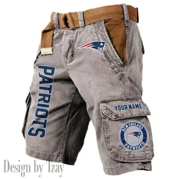 New England Patriots Pocket Print Cargo Shorts (Belt Not Included) trending 2025 S9MCS420 - Image 4