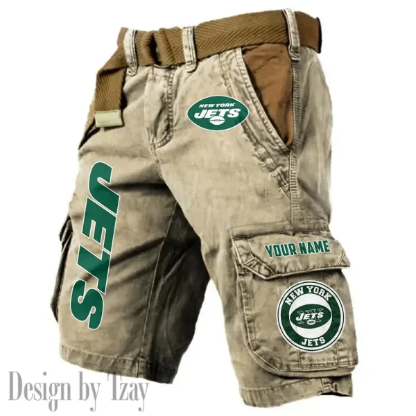 New York Jets Pocket Print Cargo Shorts (Belt Not Included) trending 2025 S9MCS423 - Image 2