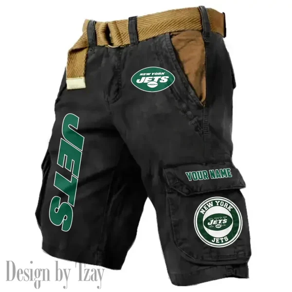 New York Jets Pocket Print Cargo Shorts (Belt Not Included) trending 2025 S9MCS423 - Image 4