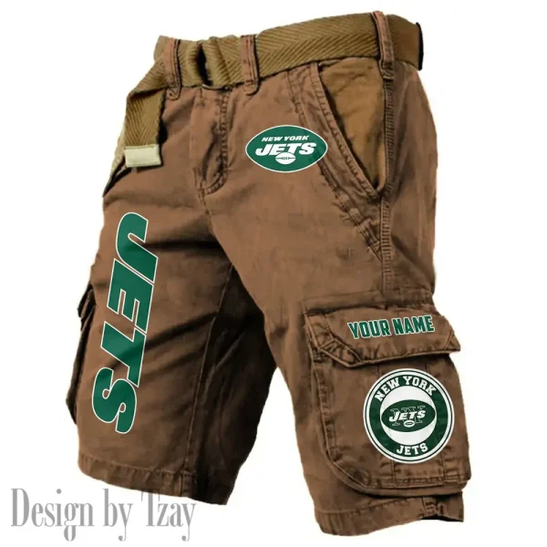 New York Jets Pocket Print Cargo Shorts (Belt Not Included) trending 2025 S9MCS423 - Image 6