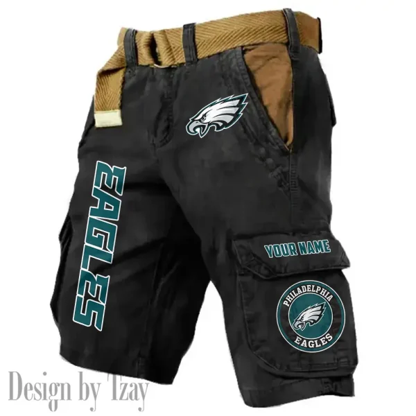 Philadelphia Eagles Pocket Print Cargo Shorts (Belt Not Included) trending 2025 S9MCS424 - Image 2