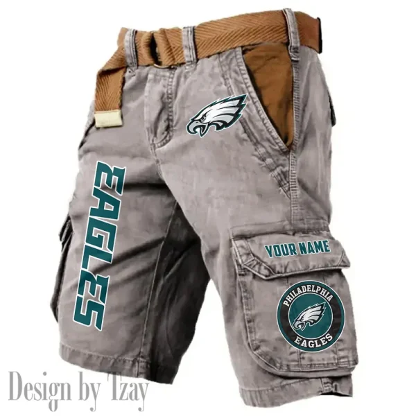 Philadelphia Eagles Pocket Print Cargo Shorts (Belt Not Included) trending 2025 S9MCS424 - Image 4