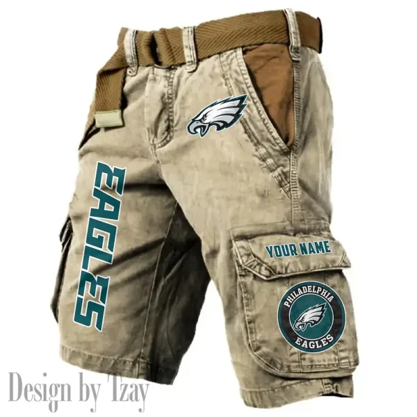 Philadelphia Eagles Pocket Print Cargo Shorts (Belt Not Included) trending 2025 S9MCS424 - Image 5