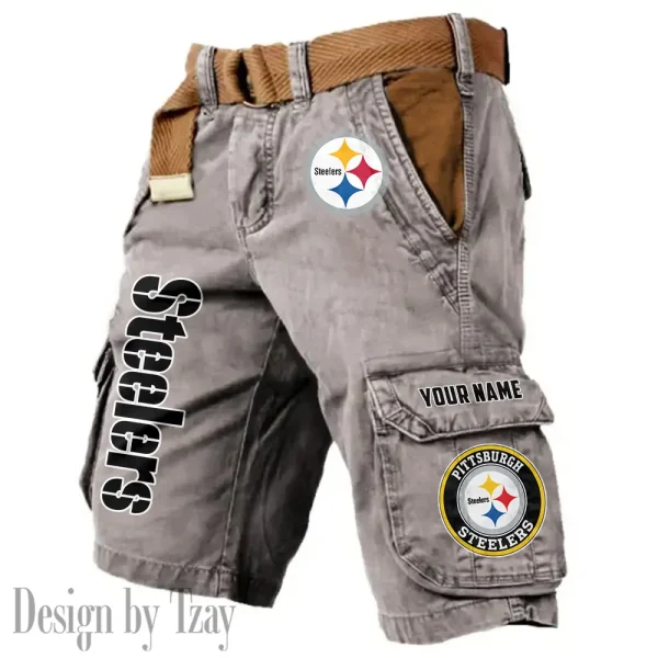 Pittsburgh Steelers Pocket Print Cargo Shorts (Belt Not Included) trending 2025 S9MCS425 - Image 2