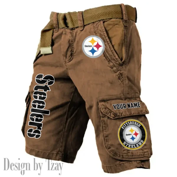 Pittsburgh Steelers Pocket Print Cargo Shorts (Belt Not Included) trending 2025 S9MCS425 - Image 3