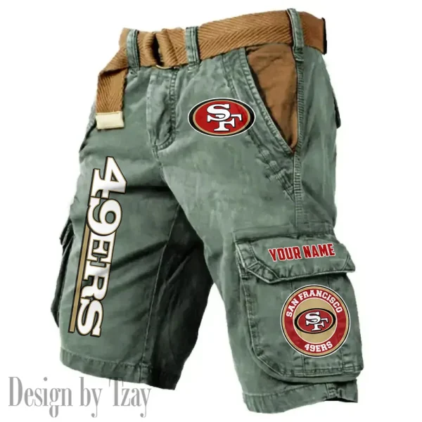 San Francisco 49ers Pocket Print Cargo Shorts (Belt Not Included) trending 2025 S9MCS426 - Image 2