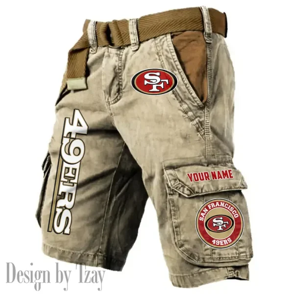 San Francisco 49ers Pocket Print Cargo Shorts (Belt Not Included) trending 2025 S9MCS426 - Image 3